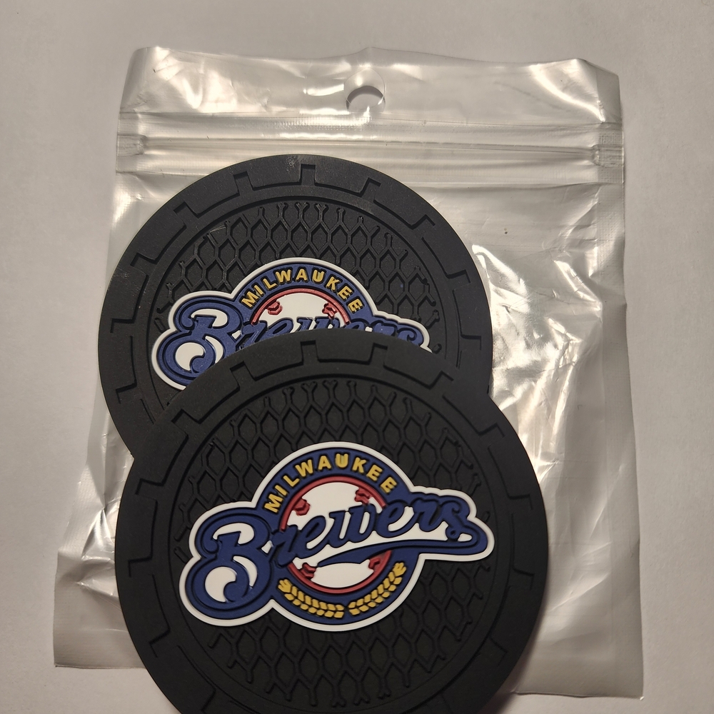 Milwaukee Brewers Black Coasters